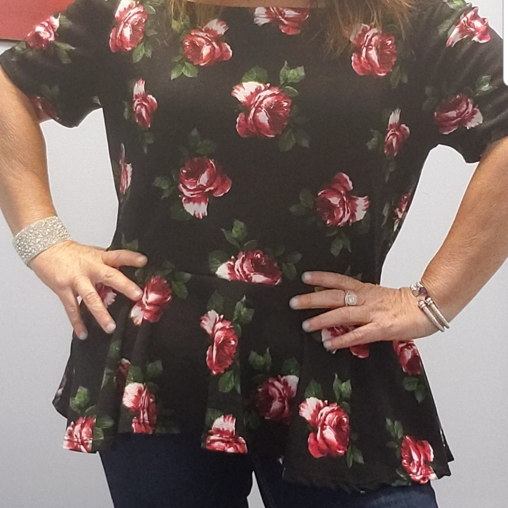 floral off the shoulders top xl 1x